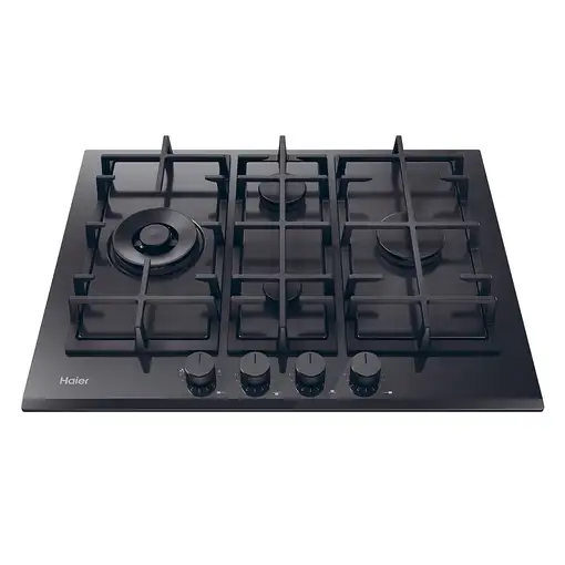 Haier Series 6 HAVG5D4TB Negro Integrado 65 cm Encimera de gas 4 zona(s)