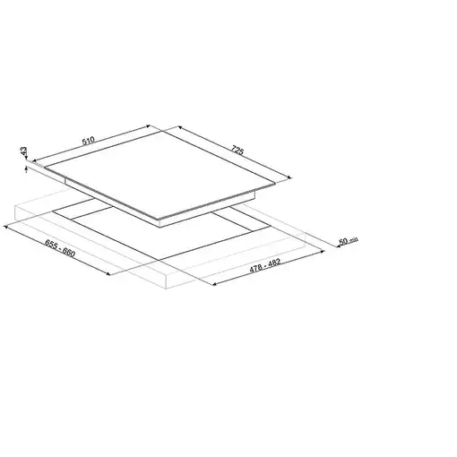 Smeg PX175 hobs Acero inoxidable Integrado Encimera de gas 5 zona(s)