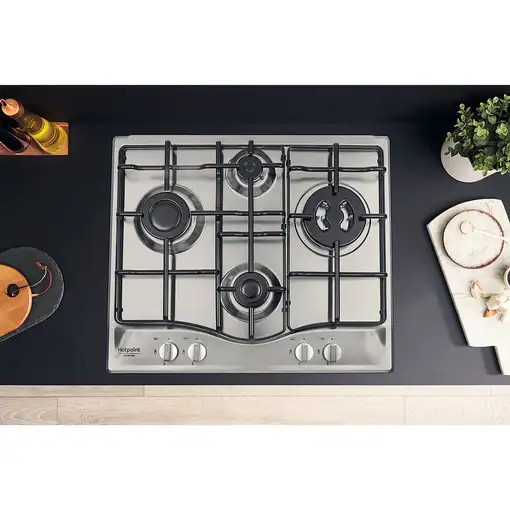 Hotpoint PCN 642 T/IX/HAR Acero inoxidable Integrado 60 cm Encimera de gas 4 zona(