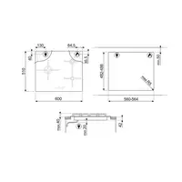 Smeg Linea PV164B3 hobs Negro Integrado 60 cm Encimera de gas 4 zona(s)