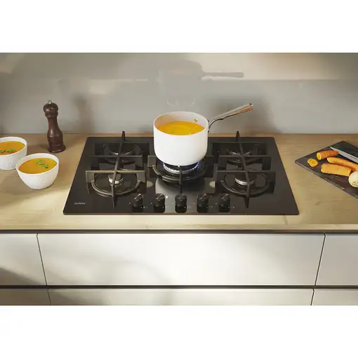 Candy CVG74WTB Negro Integrado 75 cm Encimera de gas 5 zona(s)