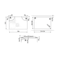 Smeg Classic PM3743D hobs Negro Integrado 75 cm Combi 4 zona(s)
