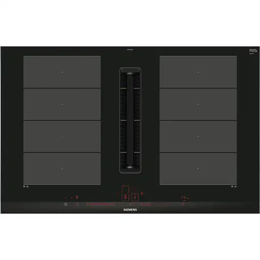 Siemens iQ700 EX875LX67E hobs Negro, Acero inoxidable Integrado 80 cm Con placa de