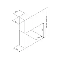 Smeg KITCMNFABWH accesorio para campana de estufa Kit de extensión de chimenea par