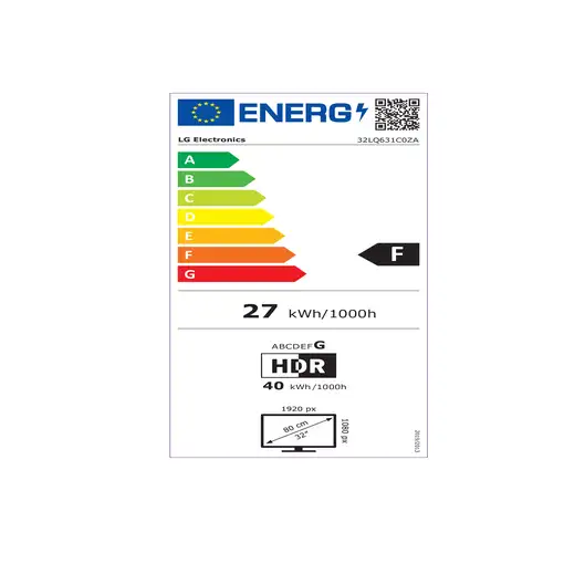 Televisor LED 32'' Full HD Negro Smart 32LQ631C0ZA.API LG