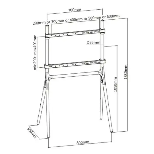 Techly ICA-TR19 soporte para TV 177,8 cm (70'') Nuez