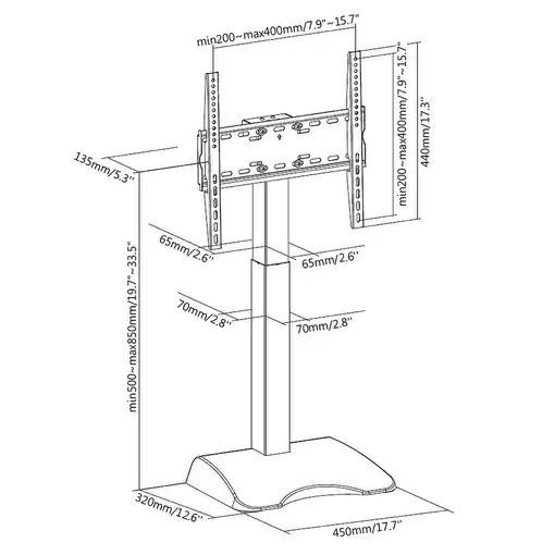 Equip Soporte de sobremesa motorizado para TV de 32''-65