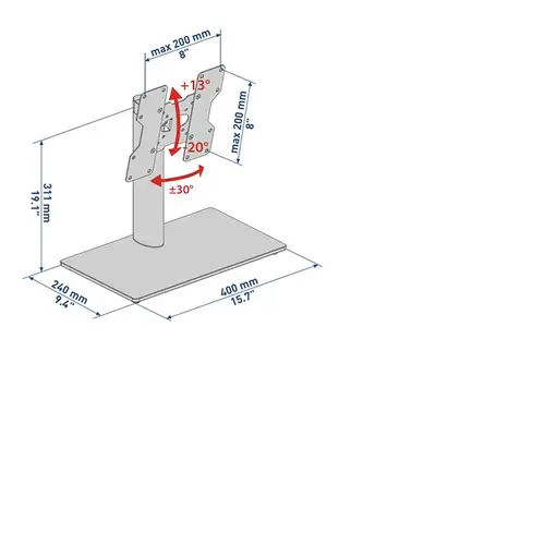 Meliconi Stand 200 101,6 cm (40'') Negro