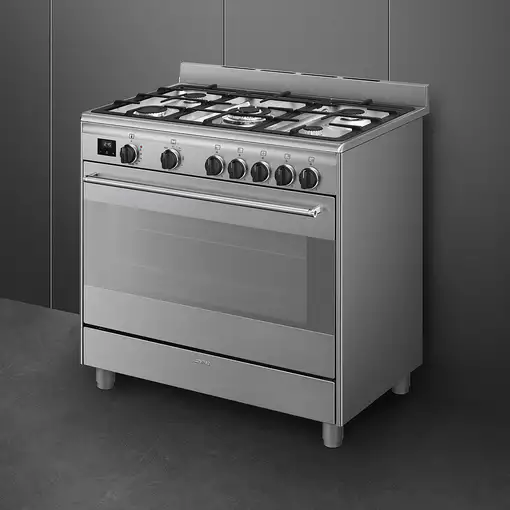 Smeg Master BG91X2 cocina Cocina independiente Eléctrico Encimera de gas Acero ino