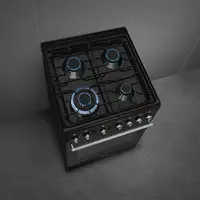 Smeg Concert CX61GMBL cocina Cocina independiente Eléctrico Encimera de gas Negro