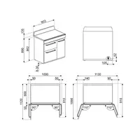 Smeg TR93IP2 cocina Cocina familiar tipo industrial Eléctrico Sin placa de inducci