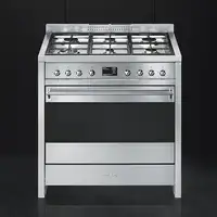 Smeg A1-9 cocina Cocina independiente Eléctrico Encimera de gas Acero inoxidable