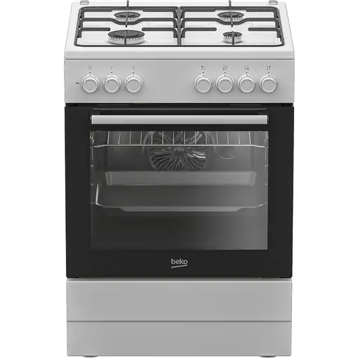 Beko FBE62120WD Cocina independiente A Eléctrico Encimera de gas Negro, Blanco