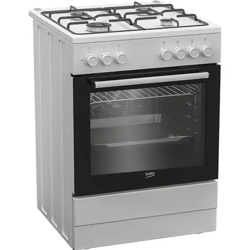 Beko FBE62120WD Cocina independiente A Eléctrico Encimera de gas Negro, Blanco