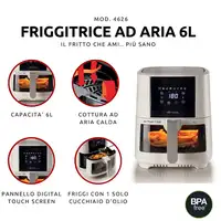 Ariete 4626/03 Sencillo 6 L Independiente 1300 W Freidora de aire caliente Blanco