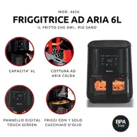 Ariete 4626/00 Sencillo 6 L Independiente 1300 W Freidora de aire caliente Negro