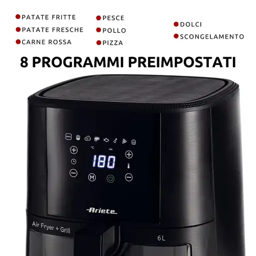 Ariete 4626/00 Sencillo 6 L Independiente 1300 W Freidora de aire caliente Negro