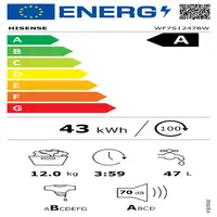 Lavadora de 12 kg 1400 rpm Blanco 20012512 HISENSE Lavadora de 12 kg 1400 rpm Blanco 20012512 HISENSE