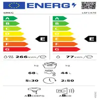 Smeg LSF147E lavadora-secadora Independiente Carga frontal Blanco E