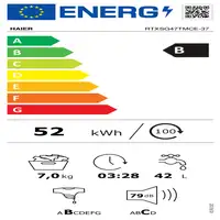 Haier RTXSG47TMCE-37 lavadora Carga superior 7 kg 1400 RPM Blanco