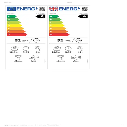 Lavadora de 10.5 kg 1400 rpm Blanco 20011184 HISENSE