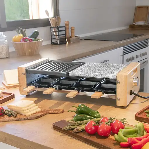 Cecotec 03100 parrilla de interior 8 personas(s) 1200 W Negro, Gris, Madera