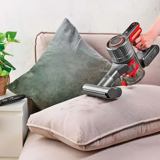 Aspiradora escoba 2 en 1 Batería SR550  Secar EPA Sin bolsa Negro, Rojo  POLTI