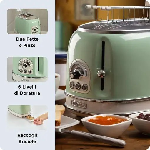 Ariete 0155/04 6 2 rebanada(s) 810 W Verde