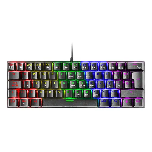 Mars Gaming MK60 Negro, Teclado Gaming Mecánico FRGB, Antighosting, Switch Mecánic