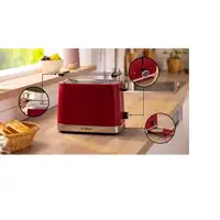 Bosch TAT4M224 tostadora 2 rebanada(s) 950 W Rojo
