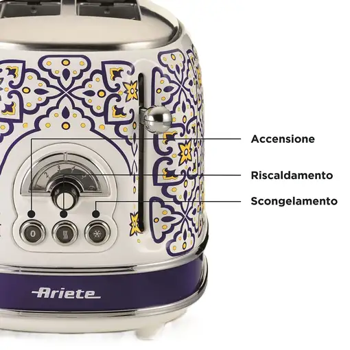 Ariete 0155/0C 6 2 rebanada(s) 810 W Blanco, Azul claro