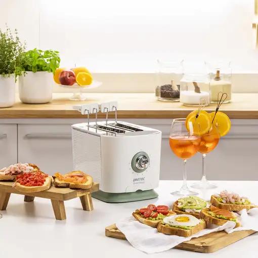Imetec GranToast 10 2 rebanada(s) 600 W Verde, Blanco