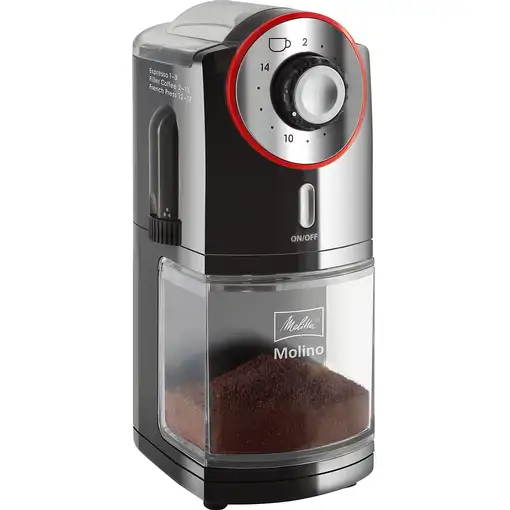 Melitta Molino 100 W Negro, Rojo, Acero inoxidable