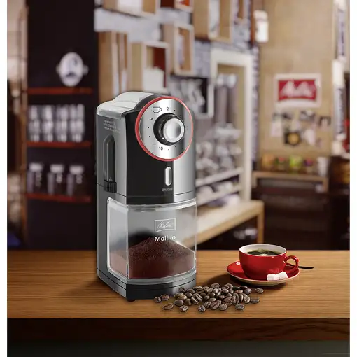 Melitta Molino 100 W Negro, Rojo, Acero inoxidable