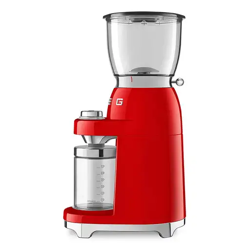 Smeg CGF11RDEU molinillo de café 150 W Rojo, Transparente