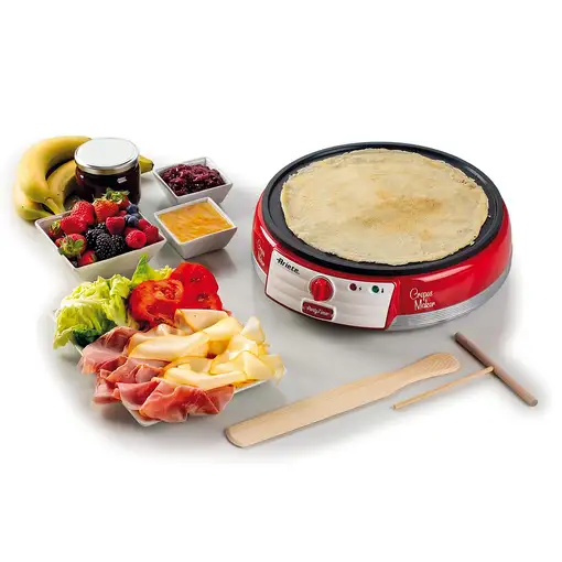 Ariete 0202/00 crepera 1 crep(s) 1000 W Rojo, Plata, Blanco