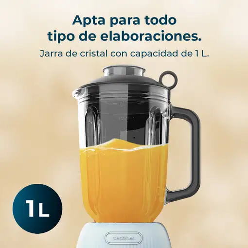 Cecotec Batidora de vaso Power Black Titanium RetroBlue