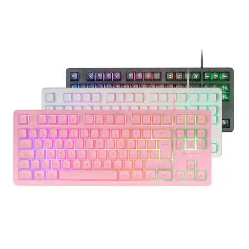 Mars Gaming MK023, Teclado Gaming TKL, Tecnología Híbrida H-Mech, Iluminación FRGB