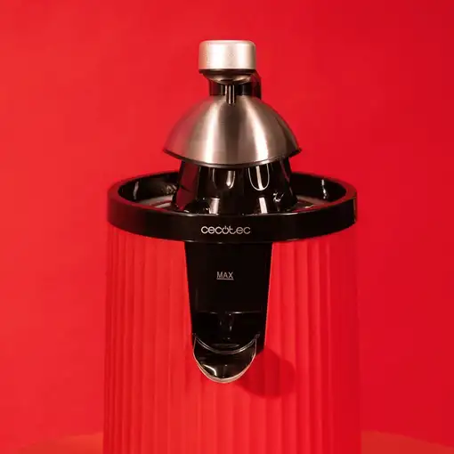 Cecotec Xqueeze RetroJuice 600 Exprimidor lenta 600 W Negro, Rojo, Acero inoxidabl