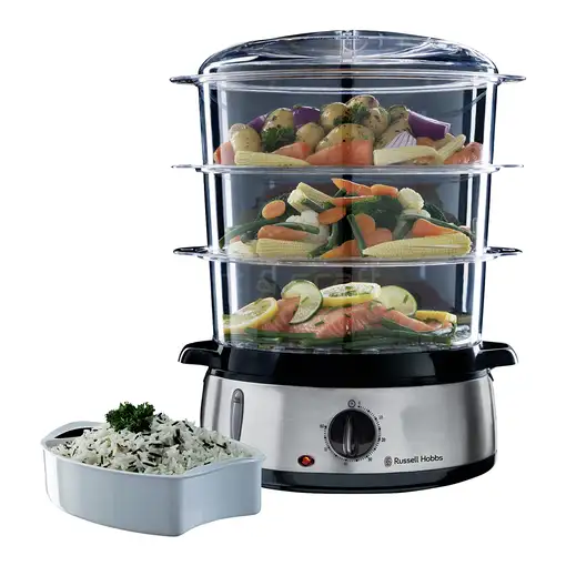 Russell Hobbs 19270-56 vaporizador 3 cesta(s) Independiente 800 W Negro, Acero ino