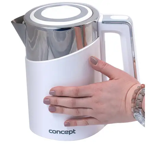 Concept RK3170 tetera eléctrica 1,7 L 2200 W Acero inoxidable, Blanco
