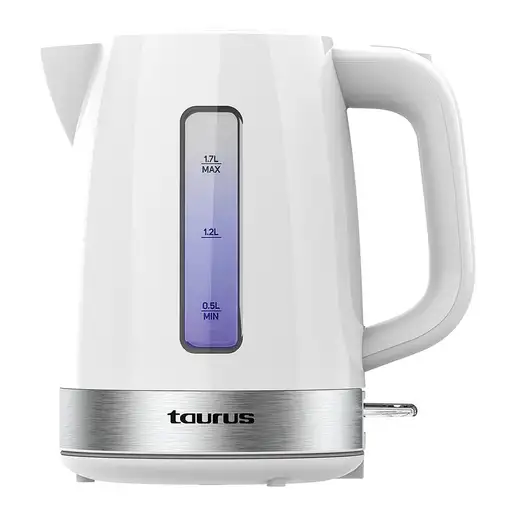 Taurus Aroa tetera eléctrica 1,7 L 2200 W Plata, Blanco
