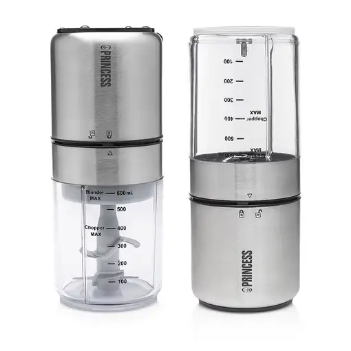 Princess 221080 picadora eléctrica de alimentos 0,5 L 350 W Negro, Acero inoxidabl