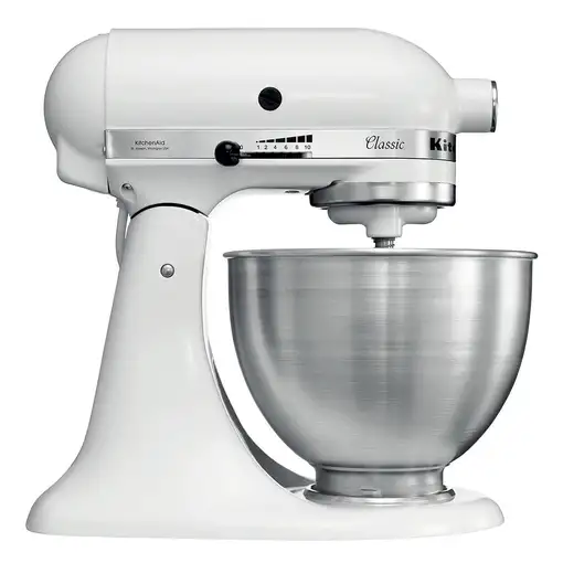 KitchenAid 5K45SSEWH Batidora de varillas 275 W Metálico, Blanco