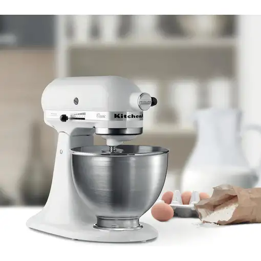 KitchenAid 5K45SSEWH Batidora de varillas 275 W Metálico, Blanco