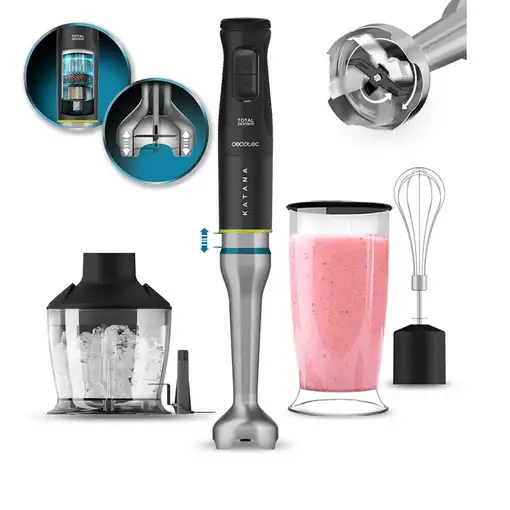 Cecotec Katana 15 TotalDestroy Chop B 0,8 L Batidora de inmersión 1500 W Negro