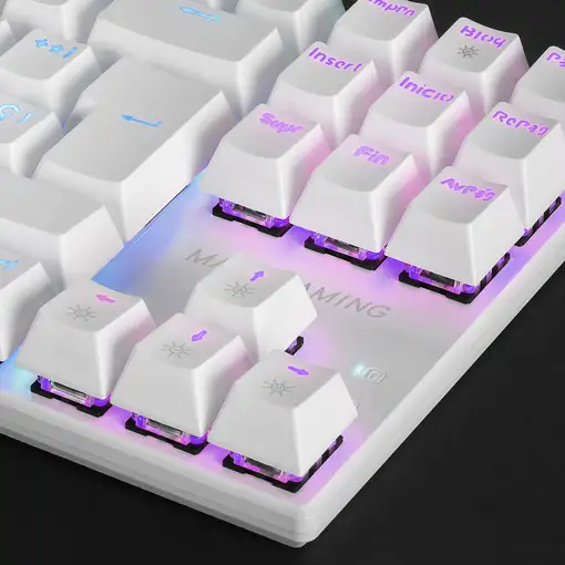 Mars Gaming MK80 Blanco, Teclado Gaming Mecánico TKL FRGB, Antighosting, Switch Me