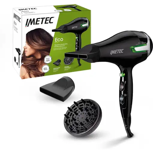 Secador de pelo Imetec ECO SE91000  1400 W Negro, Verde, Blanco IMETEC
