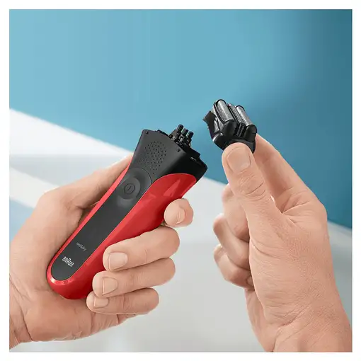 Braun Series 3 300s Máquina de afeitar de láminas Recortadora Negro, Rojo