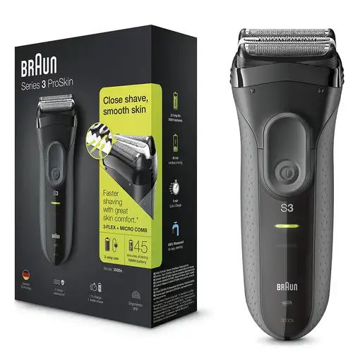 Braun Series 3 ProSkin 3000s Máquina de afeitar de láminas Negro